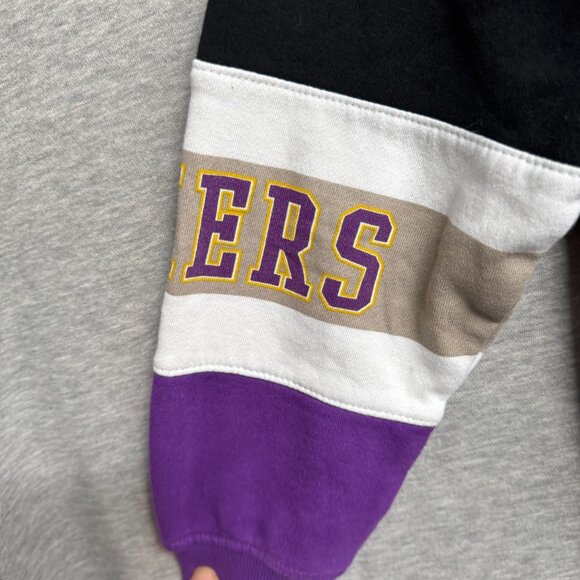 Los Angeles Lakers NBA Colorblock Hoodie Logo Sleeve Design Youth 10-12 - Picture 5 of 9